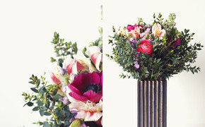 Hand-tied wedding bouquets...