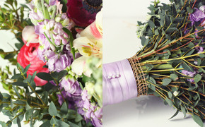 Hand-tied wedding bouquets...