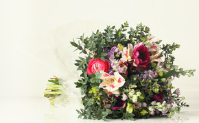 Hand-tied wedding bouquets...